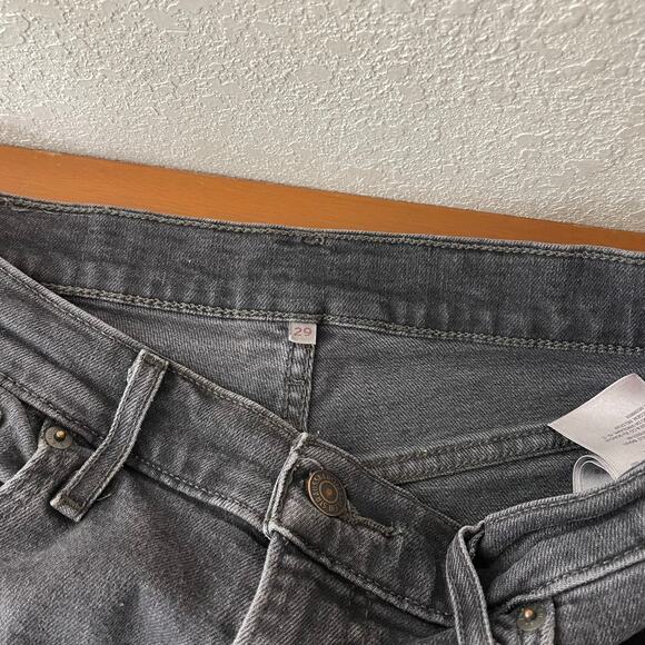 Levi's Mile High Wide Leg jeans frayed hem crop Black 29 - Picture 7 of 9